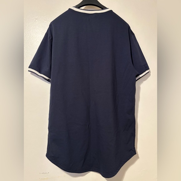 (2) BYLT Men’s Striped Ringer Tees- XL, NAVY AND GREY - Picture 4 of 8